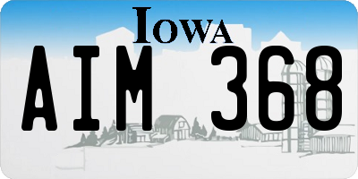 IA license plate AIM368