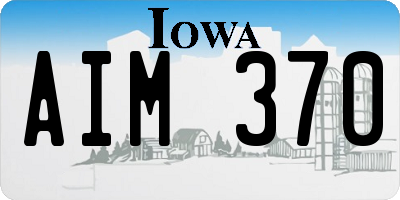 IA license plate AIM370