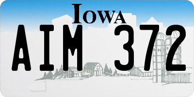 IA license plate AIM372