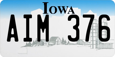 IA license plate AIM376