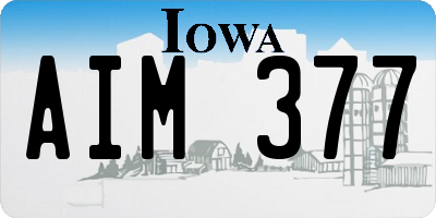 IA license plate AIM377