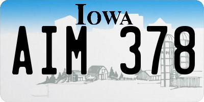 IA license plate AIM378