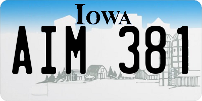 IA license plate AIM381