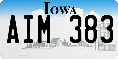 IA license plate AIM383