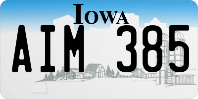 IA license plate AIM385