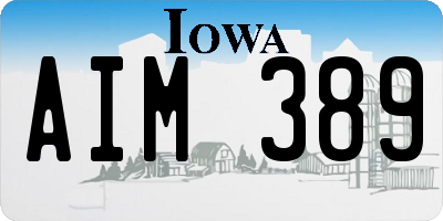 IA license plate AIM389