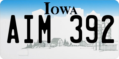 IA license plate AIM392