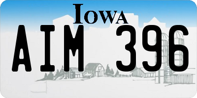 IA license plate AIM396
