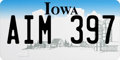 IA license plate AIM397