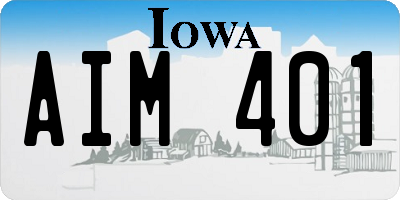 IA license plate AIM401