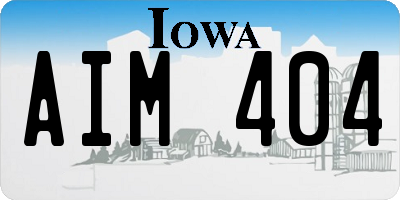 IA license plate AIM404