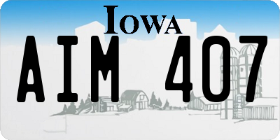IA license plate AIM407