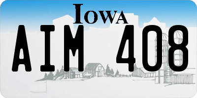 IA license plate AIM408