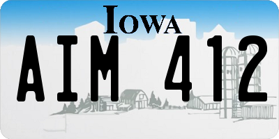 IA license plate AIM412