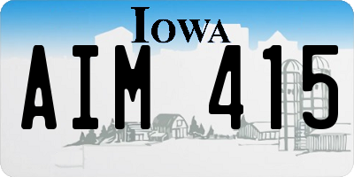 IA license plate AIM415