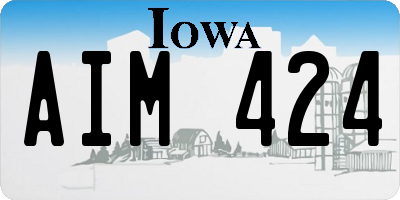 IA license plate AIM424