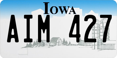 IA license plate AIM427