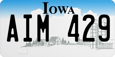 IA license plate AIM429