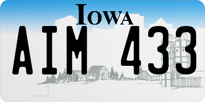 IA license plate AIM433