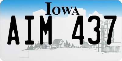 IA license plate AIM437