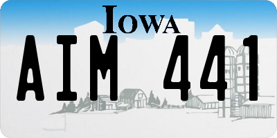 IA license plate AIM441