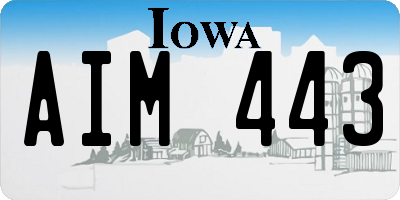 IA license plate AIM443