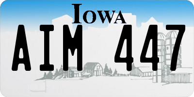IA license plate AIM447