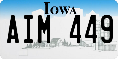 IA license plate AIM449