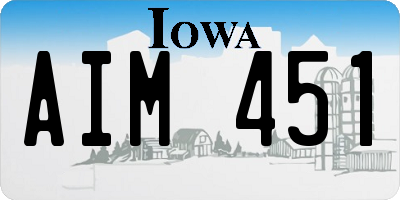IA license plate AIM451