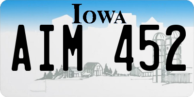 IA license plate AIM452