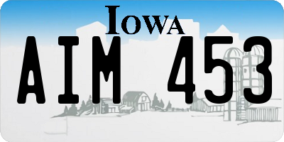 IA license plate AIM453