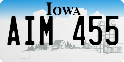 IA license plate AIM455