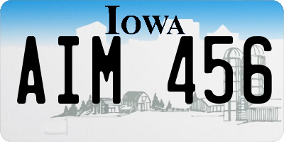 IA license plate AIM456