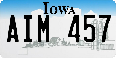 IA license plate AIM457
