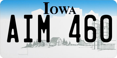 IA license plate AIM460
