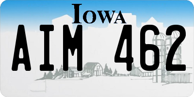 IA license plate AIM462