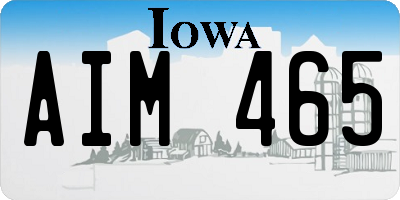 IA license plate AIM465