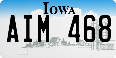 IA license plate AIM468