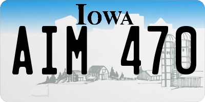 IA license plate AIM470