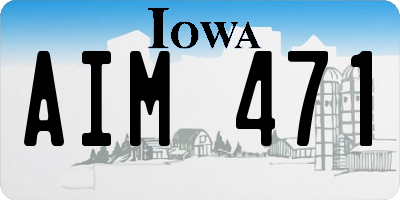 IA license plate AIM471