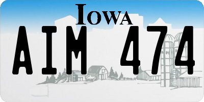 IA license plate AIM474