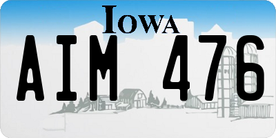 IA license plate AIM476