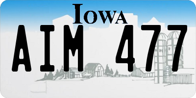 IA license plate AIM477