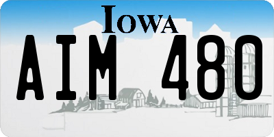 IA license plate AIM480