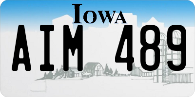 IA license plate AIM489