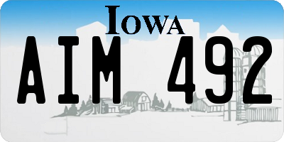 IA license plate AIM492