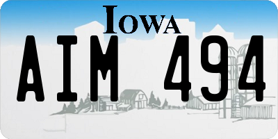 IA license plate AIM494