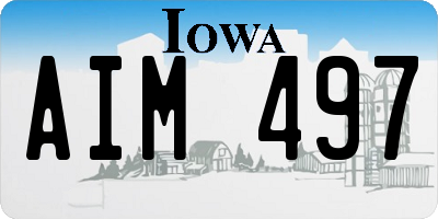 IA license plate AIM497