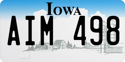 IA license plate AIM498