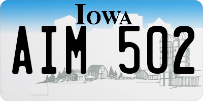 IA license plate AIM502